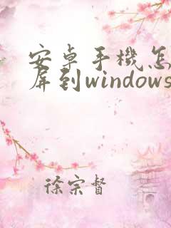 安卓手机怎么投屏到windows电脑
