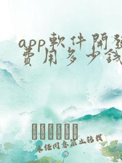 app软件开发费用多少钱