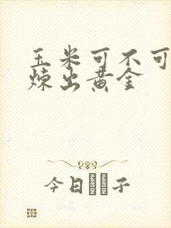 玉米可不可以提炼出黄金