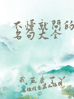 不懂就问的名言名句大全