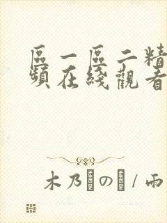 区一区二精品视频在线观看