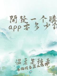 开发一个购物类app要多少钱