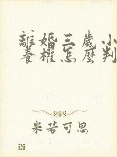 离婚三岁小孩抚养权怎么判定
