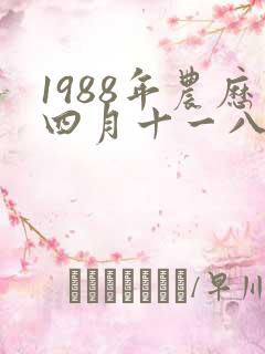 1988年农历四月十一八字算命