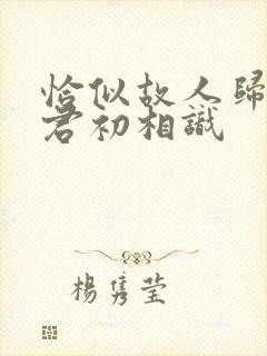 恰似故人归 与君初相识