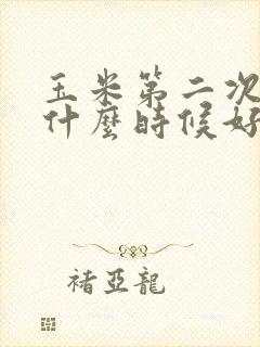 玉米第二次追肥什么时候好