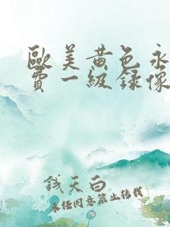 欧美黄色永久免费一级录像