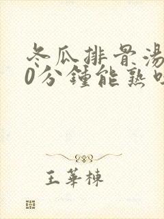 冬瓜排骨汤炖40分钟能熟吗