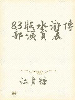 83版水浒传全部演员表