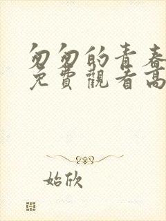 匆匆的青春全集免费观看高清