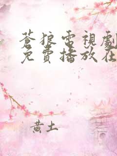 苍狼电视剧全集免费播放在线观看高清