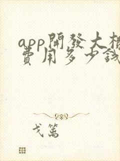 app开发大概费用多少钱