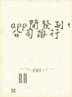 app开发制作公司排行