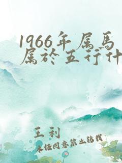 1966年属马属于五行什么命