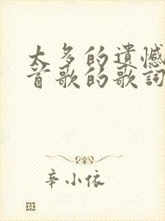 太多的遗憾是哪首歌的歌词