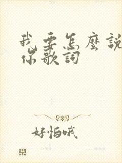我要怎么说我爱你歌词