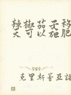 辣椒茄子移栽几天可以施肥