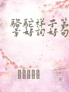 骆驼祥子第14章好词好句