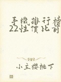手机排行榜2022性价比前十名