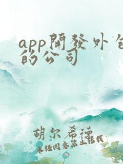 app开发外包的公司