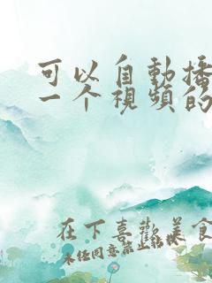 可以自动播放下一个视频的软件
