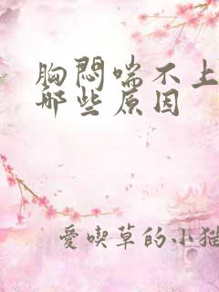 胸闷喘不上气有哪些原因