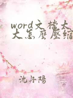 word文档太大怎么压缩到最小