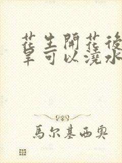 花生开花后期正旱可以浇水吗