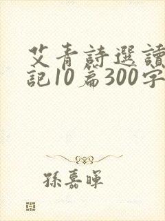 艾青诗选读书笔记10篇300字