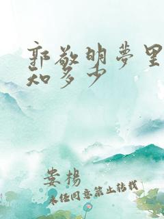 郭敬明梦里花落知多少