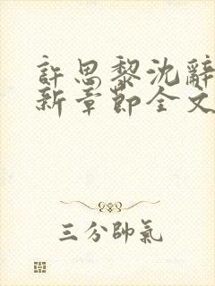 许思黎沈辞越最新章节全文免费阅读