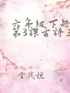 六年级下册语文第3课古诗三首课堂笔记