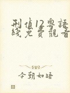 刑侦12粤语在线免费观看