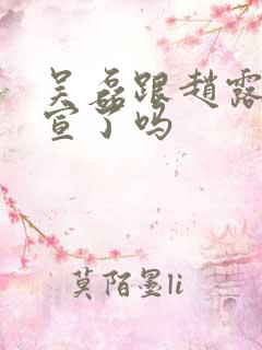 吴磊跟赵露思官宣了吗