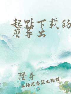 起点下载的书怎么导出