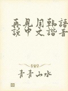 再见用韩语怎么说中文谐音