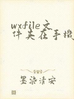 wxfile文件夹在手机哪?