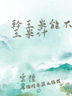 干玉米能不能做玉米汁