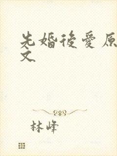 先婚后爱原耽推文