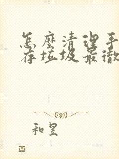 怎么清理手机内存垃圾最彻底苹果