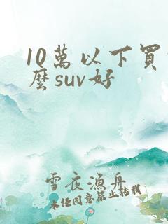 10万以下买什么suv好