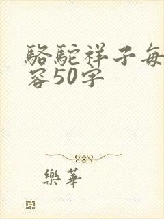 骆驼祥子每章内容50字