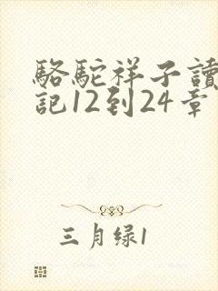骆驼祥子读书笔记12到24章