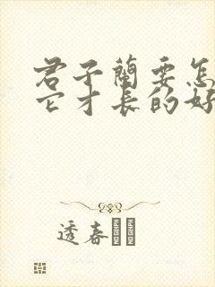 君子兰要怎么养它才长的好