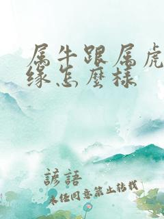 属牛跟属虎的姻缘怎么样