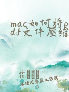 mac如何将pdf文件压缩变小