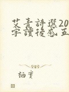 艾青诗选200字读后感五篇