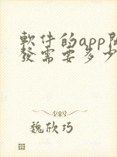 软件的app开发需要多少钱
