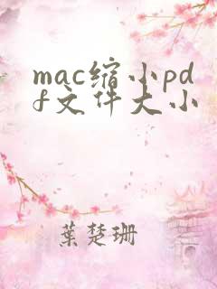 mac缩小pdf文件大小