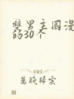 双男主国漫必看的30个